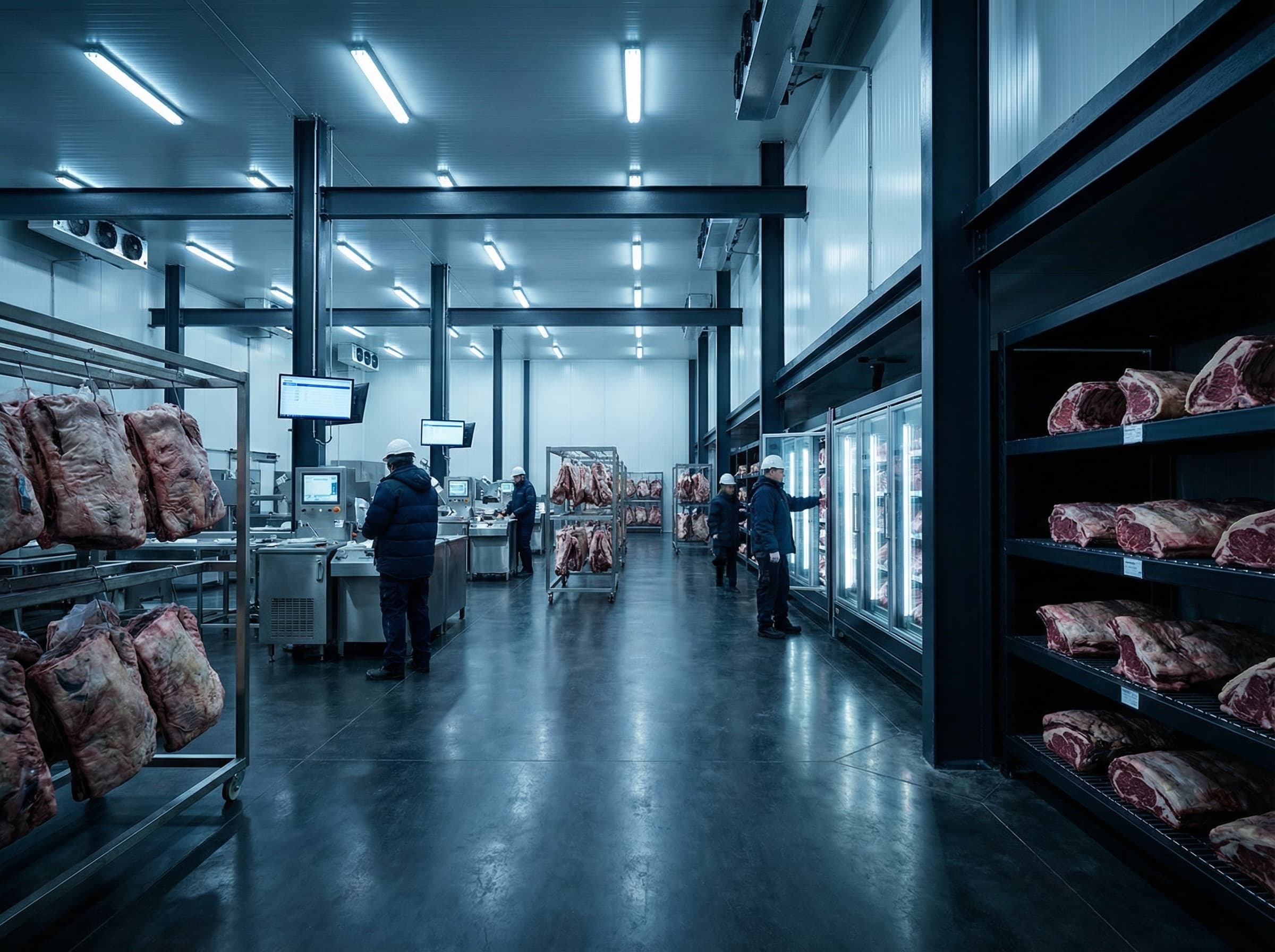 Temperature-controlled beef warehouse